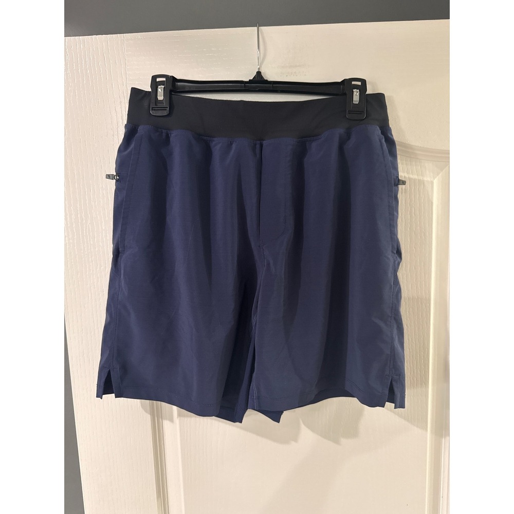 Fabletics Mens Fundamental Shorts Navy Blue Black Athletic Gym Training Size M